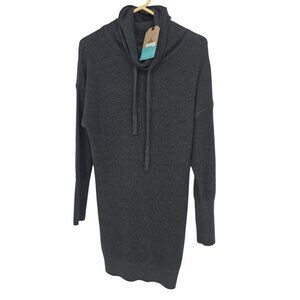 prAna Small Womens Milani Sweater Dress Gray Cowl Neck Organic Cotton Blend NWT